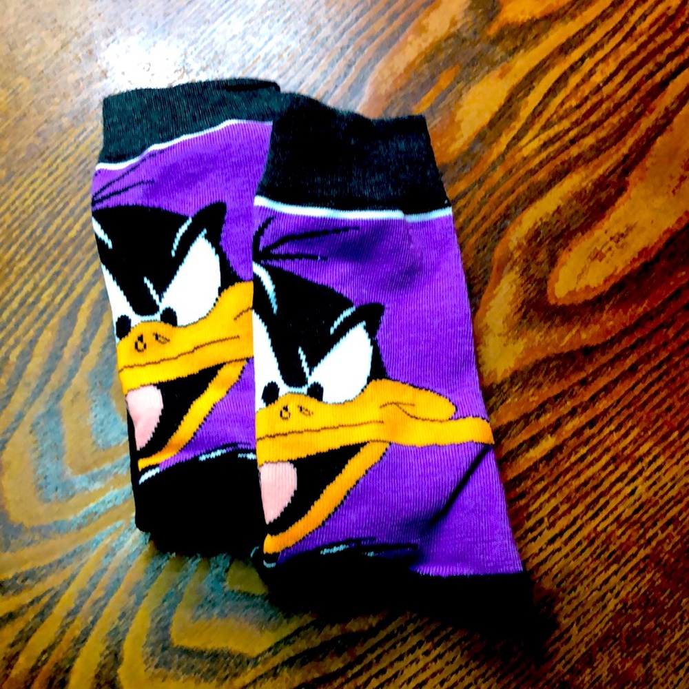 Daffy Duck Purple Cartoon Character Socks